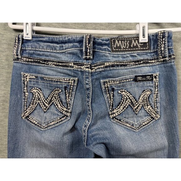 Miss Me Womens M Series‎ Flare Jeans 25x33 Distressed Denim Blue - Picture 6 of 7